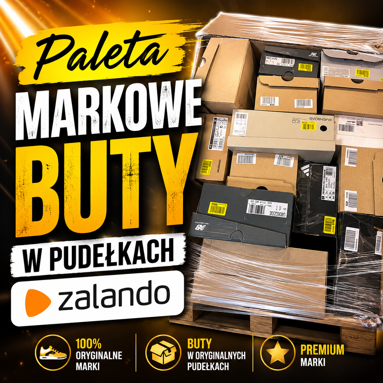 Paleta MARKOWE BUTY w pudełkach ZALANDO kat. ABC oferta hurtowa 142 par